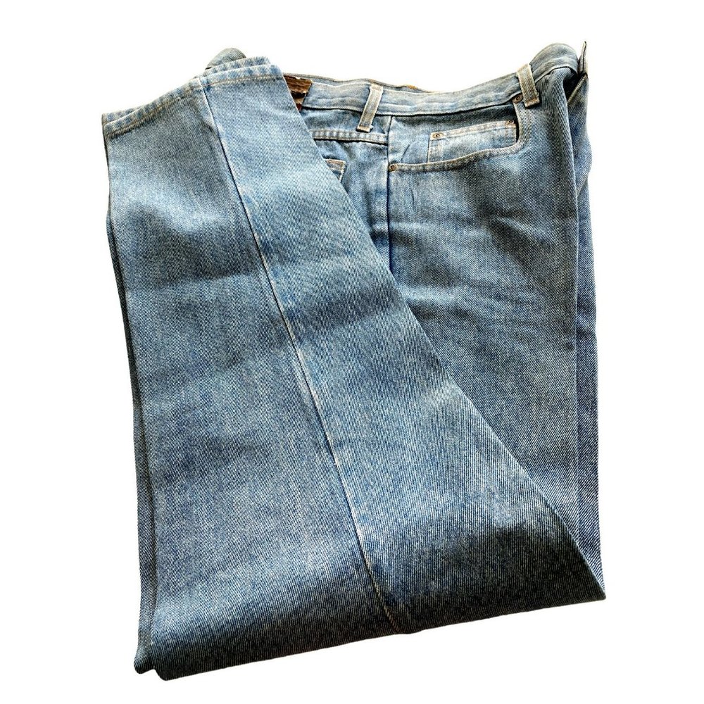 Vintage Perry Ellis America Mens Light Blue Cotton5-Pocket Jeans Size 35X32